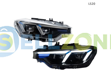 Σετ Μπροστινά Φανάρια για BMW 3 F30 F31 αλογόνου 2013-2018 Mε Look σειράς G – LS20